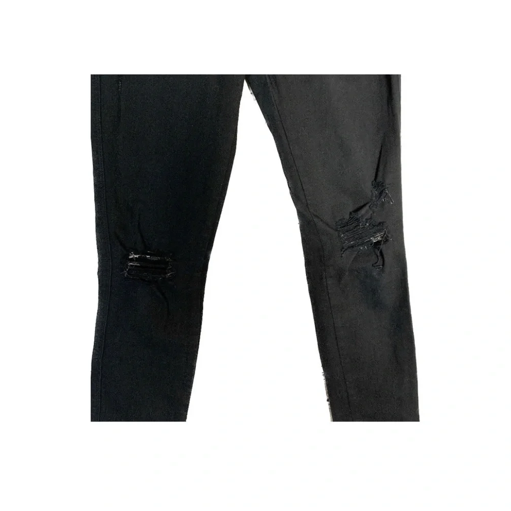 Frame Black Le High Skinny High Waist Ripped Knee Denim Jeans - Picture 6 of 13